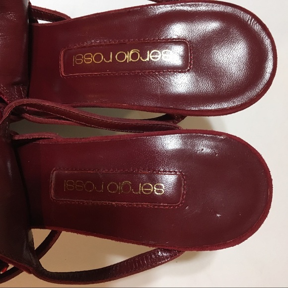New Sergio Rossi Wine Suede/Velvet S 39 1/2 Mules - Picture 7 of 8